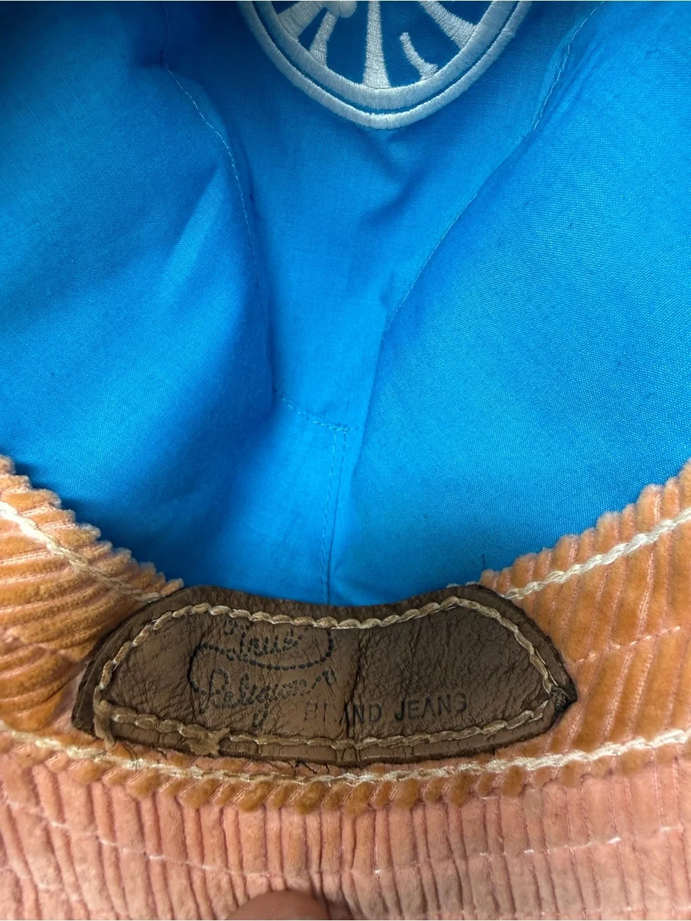True Religion Corduroy Striped Bucket Hat Peach Brown Men L/XL